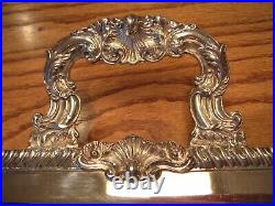 Vintage SHERIDAN SILVER CO. 21 Inch Shell & Gadroon Footed & Handled Waiter Tray