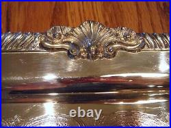 Vintage SHERIDAN SILVER CO. 21 Inch Shell & Gadroon Footed & Handled Waiter Tray