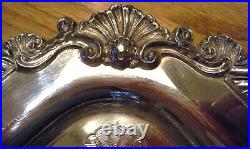 Vintage SHERIDAN SILVER CO. 21 Inch Shell & Gadroon Footed & Handled Waiter Tray