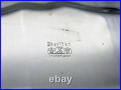 Vintage SHERIDAN Silver Plate Huge 29 Handled Footed Serving Platter Tray