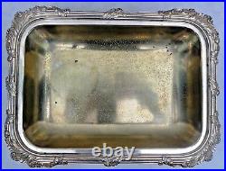 Vintage Serving Plate Tray Dish Brass Silver Plate Heavy Collectibles Kitchen#1