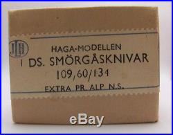 Vintage Set 12 Butter Sandwich Knives Swedish Heavy Silver Plate HAGA Scandia