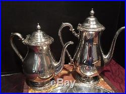 Vintage Set 1940s International Silver CAMILLE Coffee & Tea Pot Small Platter