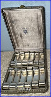 Vintage Set of 12 Ercuis Silver-plate Napkin Rings withBox from France