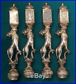 Vintage Set of 4 India Silver Plated Tiger Table Legs