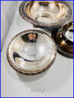 Vintage Set of 5 Assorted Sizes Oneida Silversmiths Silver Plate Bowls Tarnished