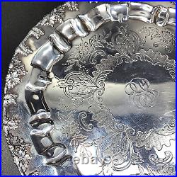 Vintage Sheffield Silver Plate Drinks Tray Hallmarked 10 inches