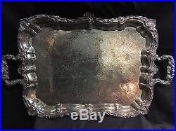 Vintage Sheffield Silver Plate Large 27.5 Handled Tray-A Reed & Barton Co. USA