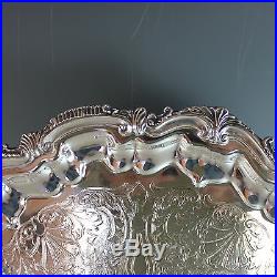 Vintage Sheffield Silverplate Footed Tray Silver Plate 16 1/2