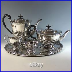Vintage Sheffield Silverplate Tea Coffee Set with Tray Silver Plate