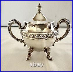 Vintage Sheridan Silver Plate Tea & Coffee Service 5 pc Set, Silver On Copper