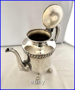 Vintage Sheridan Silver Plate Tea & Coffee Service 5 pc Set, Silver On Copper