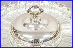 Vintage Sheridan Silver Plated Lazy Susan Revolving Serving Party Platter Tray