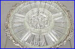 Vintage Sheridan Silver Plated Lazy Susan Revolving Serving Party Platter Tray
