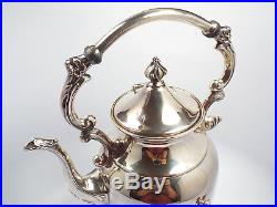 Vintage Sheridan Silver on Copper Tilt Tea Pot Coffee Pot Stand & Sterno Burner