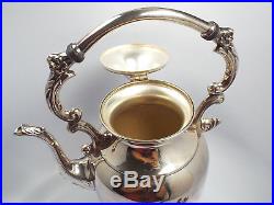Vintage Sheridan Silver on Copper Tilt Tea Pot Coffee Pot Stand & Sterno Burner