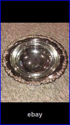 Vintage Sheridan Silver plate punch bowl set tray ladle 12 cups grape & vine