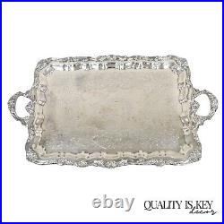 Vintage Sheridan Victorian Ornate Large Silver Plated Serving Platter Tray