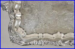 Vintage Sheridan Victorian Ornate Large Silver Plated Serving Platter Tray