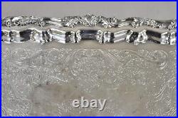 Vintage Sheridan Victorian Ornate Large Silver Plated Serving Platter Tray