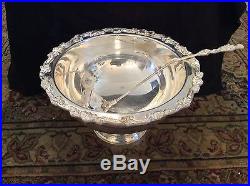 Vintage Sheridan silver plate punch bowl with 12 cups and ladle