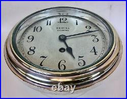 Vintage Ships Marine Bulkhead Clock, SEWILL LIVERPOOL, Silver Plated