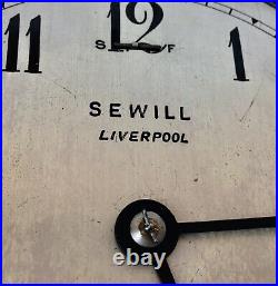 Vintage Ships Marine Bulkhead Clock, SEWILL LIVERPOOL, Silver Plated