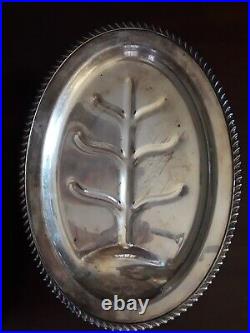 Vintage Silver Carving Plate and Matching Serving Plate