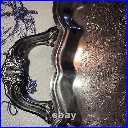 Vintage Silver Claw Foot Serving Platter Fb Rogers