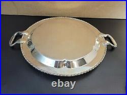 Vintage Silver On Copper Serving Tray & Lunt Silver Plate Tray
