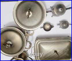 Vintage Silver Plate 10 piece Set Covered Casserole with Lids