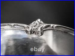 Vintage Silver Plate 3 Part Buffet Tray Victorian Rose