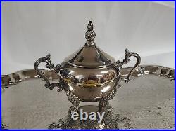 Vintage Silver Plate 5 Piece Tea or Coffee Set on Butler Tray VERY GOOD