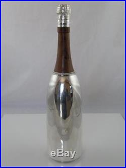 Vintage Silver Plate Cocktail Shaker Champagne Bottle