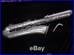Vintage Silver Plate Conn Bass Saxophone Recently Restored Serial Number 37238