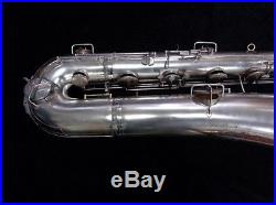 Vintage Silver Plate Conn Bass Saxophone Recently Restored Serial Number 37238