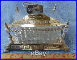 Vintage Silver Plate & Cut Glass Sardine Box Wonderful Cond. Candy, Anything