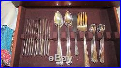 Vintage Silver Plate Flatware Service For 12 Art Deco Rogers Bros Majestic Circa