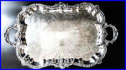 Vintage Silver Plate Footed Serving Tray Birmingham Silver Co BIM18