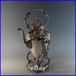 Vintage Silver Plate Hot Water Coffee Samovar Urn w Tap Dispenser & Burner