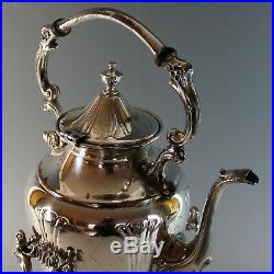 Vintage Silver Plate Hot Water Coffee Samovar Urn w Tap Dispenser & Burner