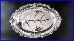 Vintage Silver Plate King Francis Footed Meat Platter With Well Reed And Barton