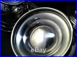 Vintage Silver Plate Large Punch Bowl 6 Cups & Ladle Set Lion Mask Handles