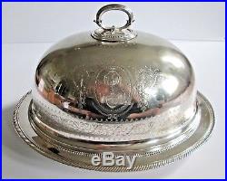 Vintage Silver Plate Meat Food Dome Cover Edwardian Large Turkey