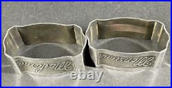 Vintage Silver Plate Napkin Rings In Original Box Engraved Madame & Monsieur