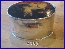 Vintage Silver Plate Shaker Design Box Decoupage CAT DOGS