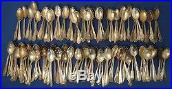 Vintage Silver Plate Silverware Flatware Craft Lot 150 Ornate 5o'clock Spoons