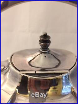 Vintage Silver Plate Tea Pot On Warming Stand