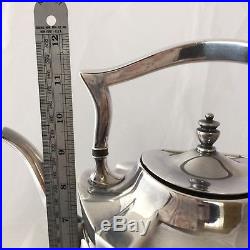 Vintage Silver Plate Tea Pot On Warming Stand