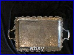 Vintage Silver Plate Tray Trade Mark Crown 1883 FB Rodgers Silver Co. 6377